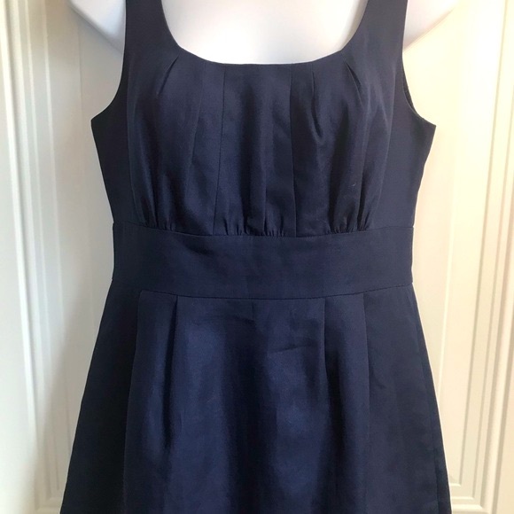 J. Crew navy blue cotton sleeveless back zip lined shift dress size 6 in EUC - Picture 6 of 15